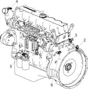 Места установки датчиков двигателей ЯМЗ-5340, ЯМЗ-536.